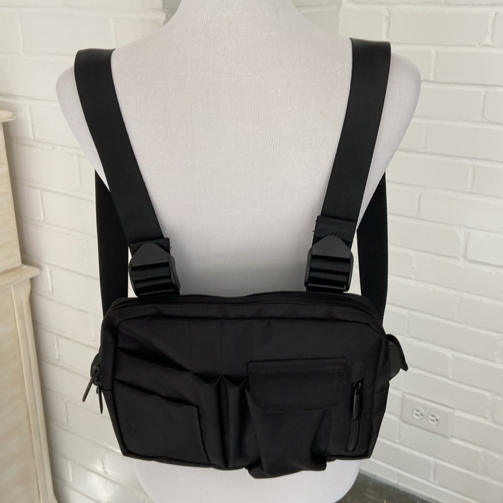 EPTM like new unisex black canvas mini backpack chest bag outdoor backpack